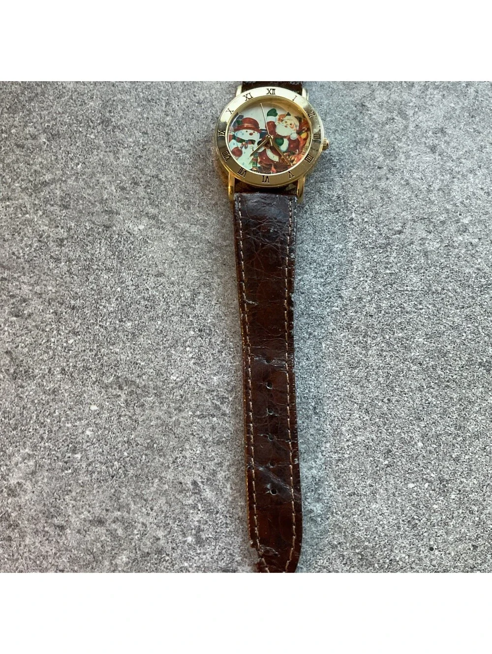 Vintage Milan Unisex Watch 32mm Gold Tone Case With Christmas Themed Dial B-H